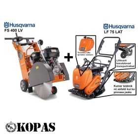 Põrandasaag FS 400 LV + Pinnasetihendaja Husqvarna LF 75 LAT